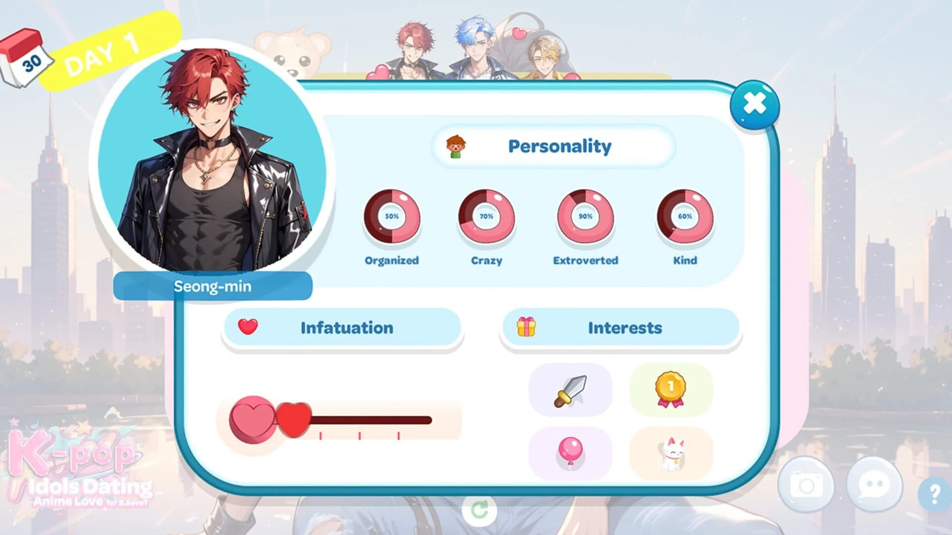 K-pop Idols Dating: Anime Love for B.SeveT screenshot 4