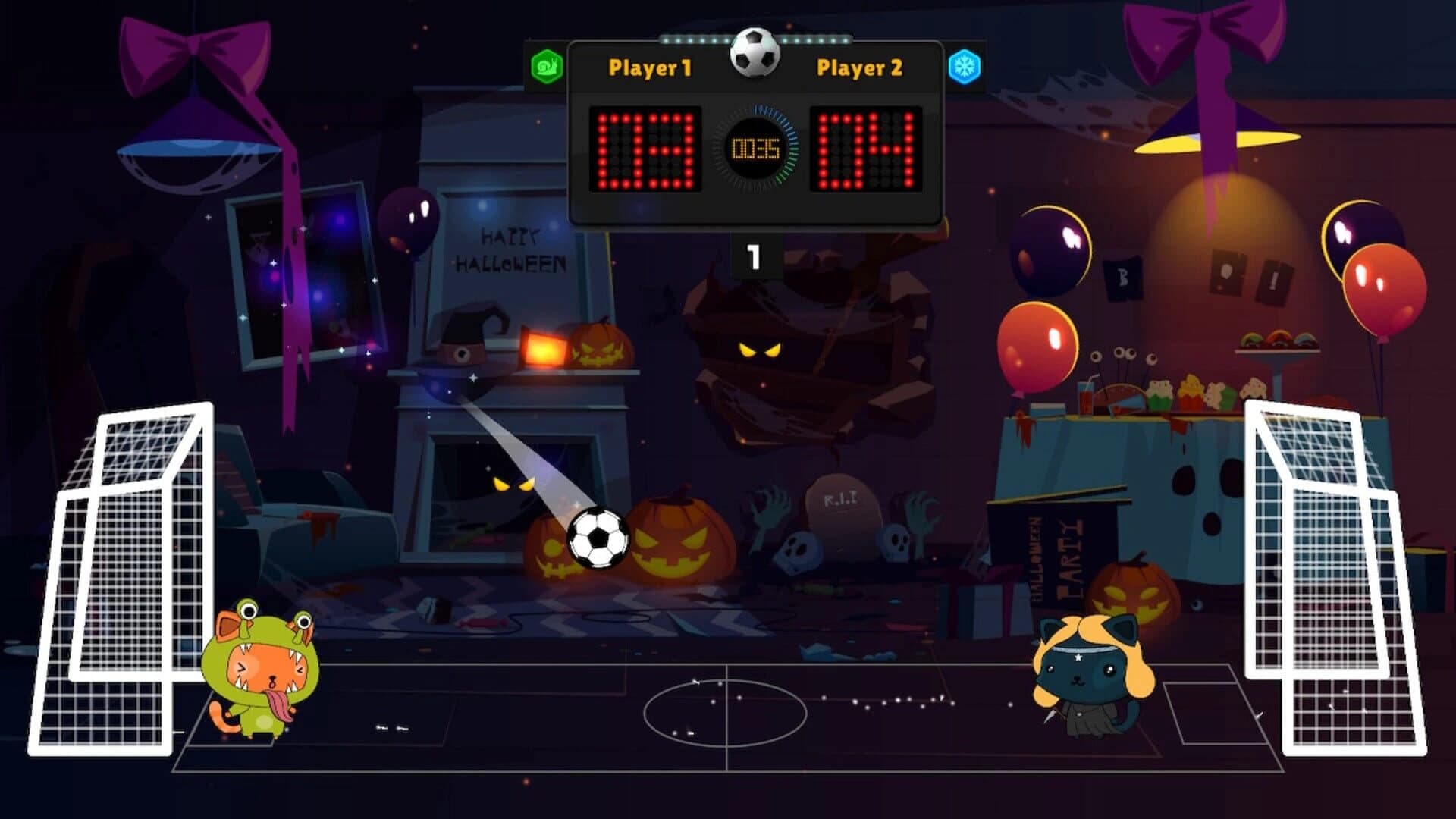 Kitten's Head Football: Spooky Edition screenshot 1