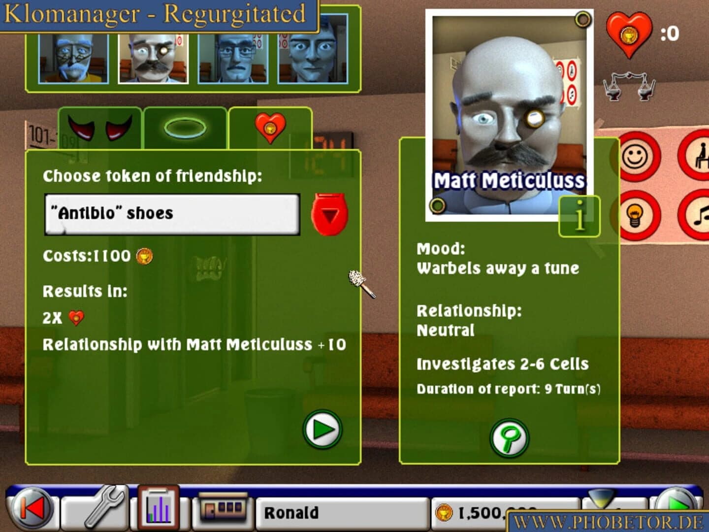 Klomanager: Regurgitated screenshot 2