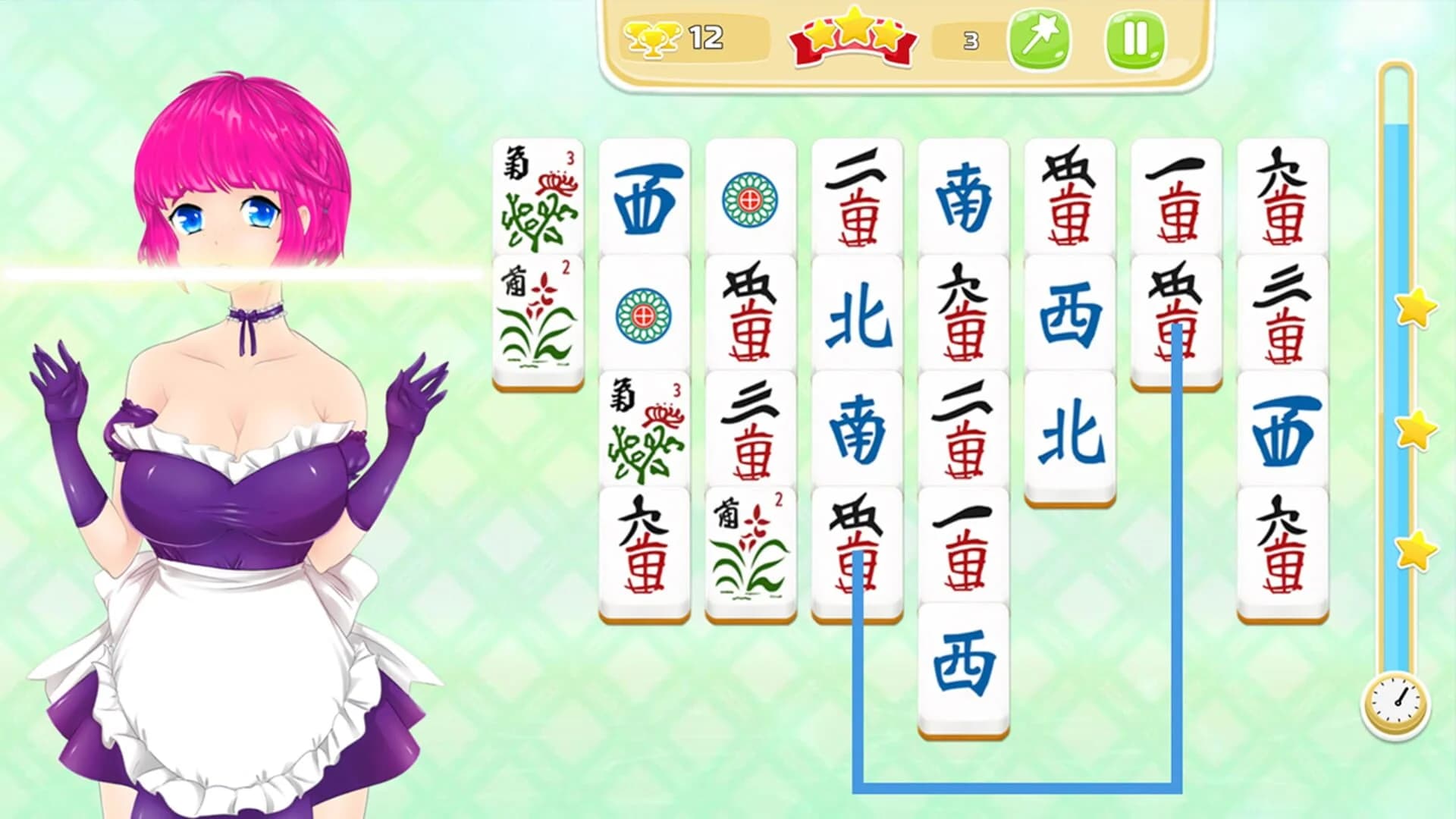 Mahjong Pretty Manga Girls screenshot 2