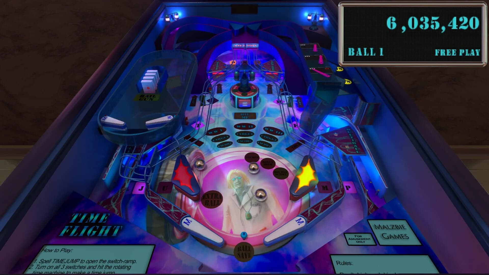 Malzbie's Pinball Collection: Time Flight screenshot 1