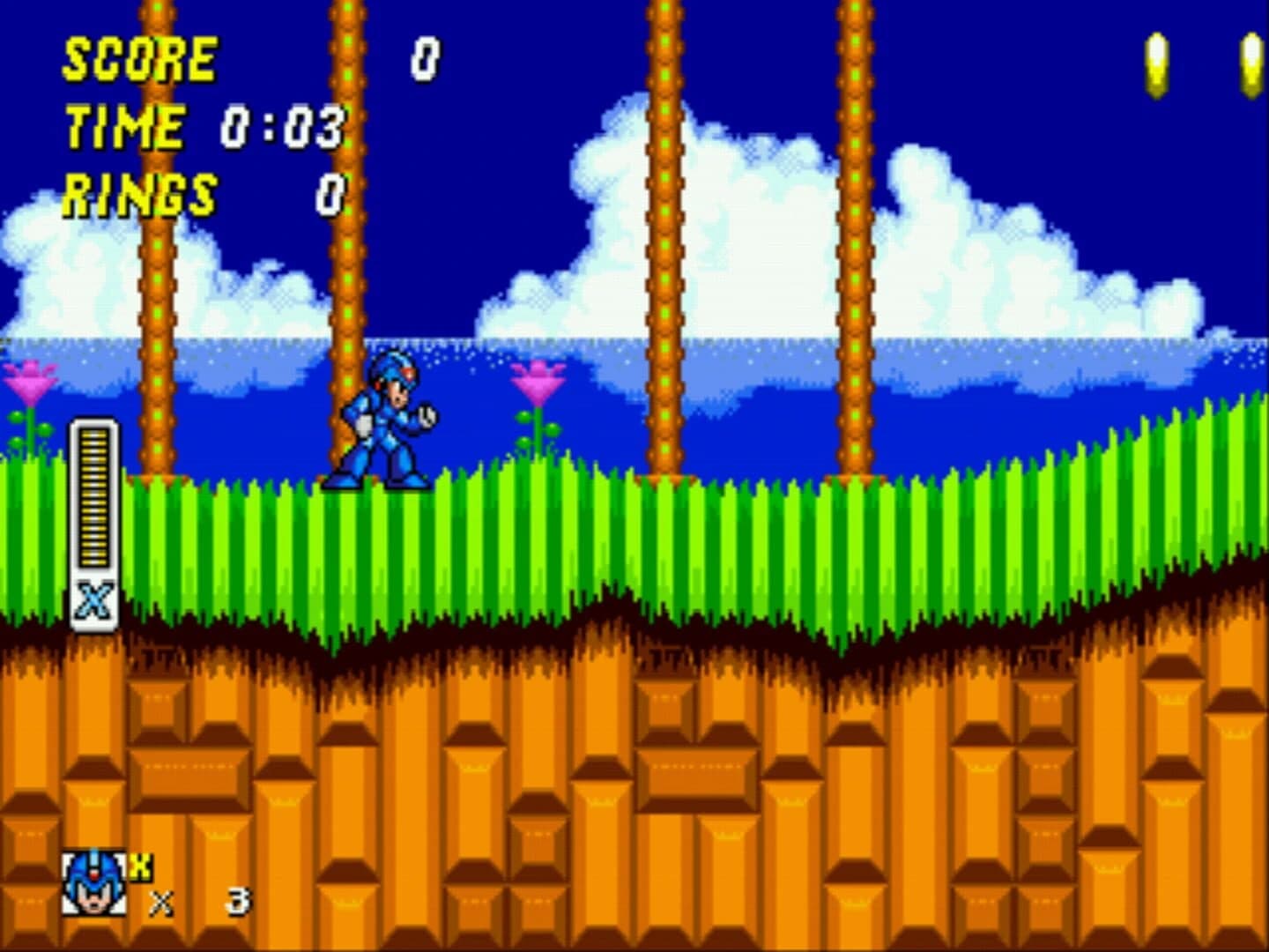 Mega Man X in Sonic the Hedgehog 2 screenshot 1