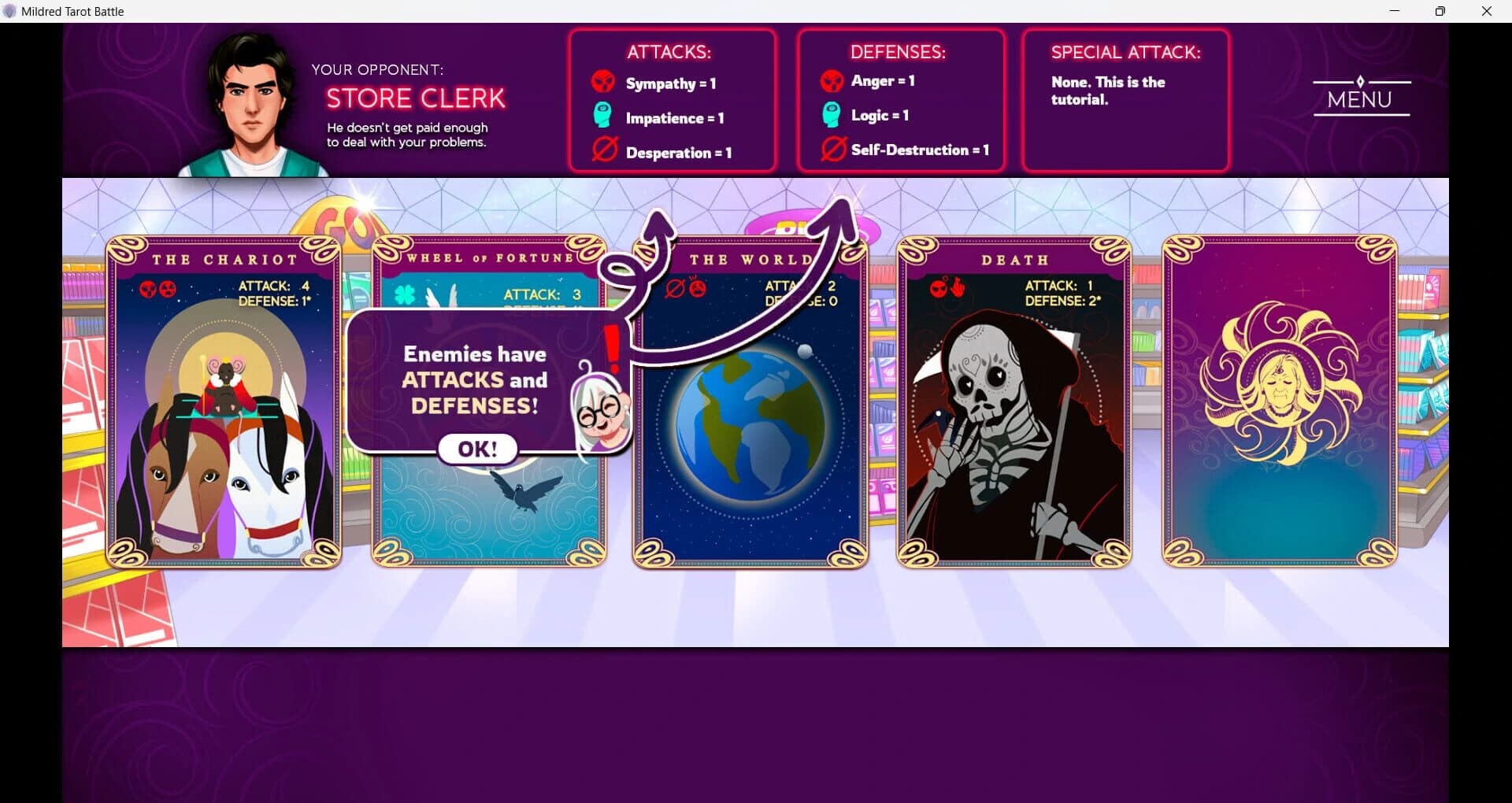 Mildred's Tarot Battle screenshot 4