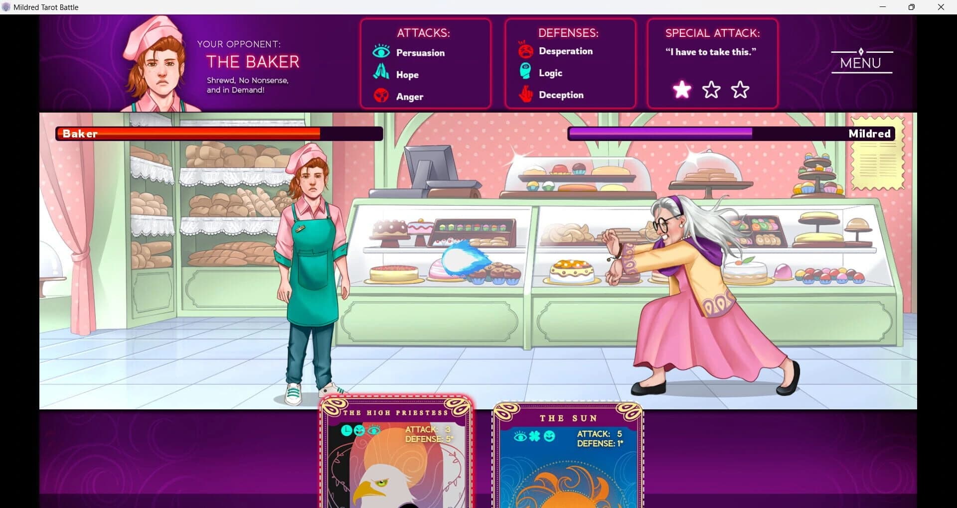 Mildred's Tarot Battle screenshot 3