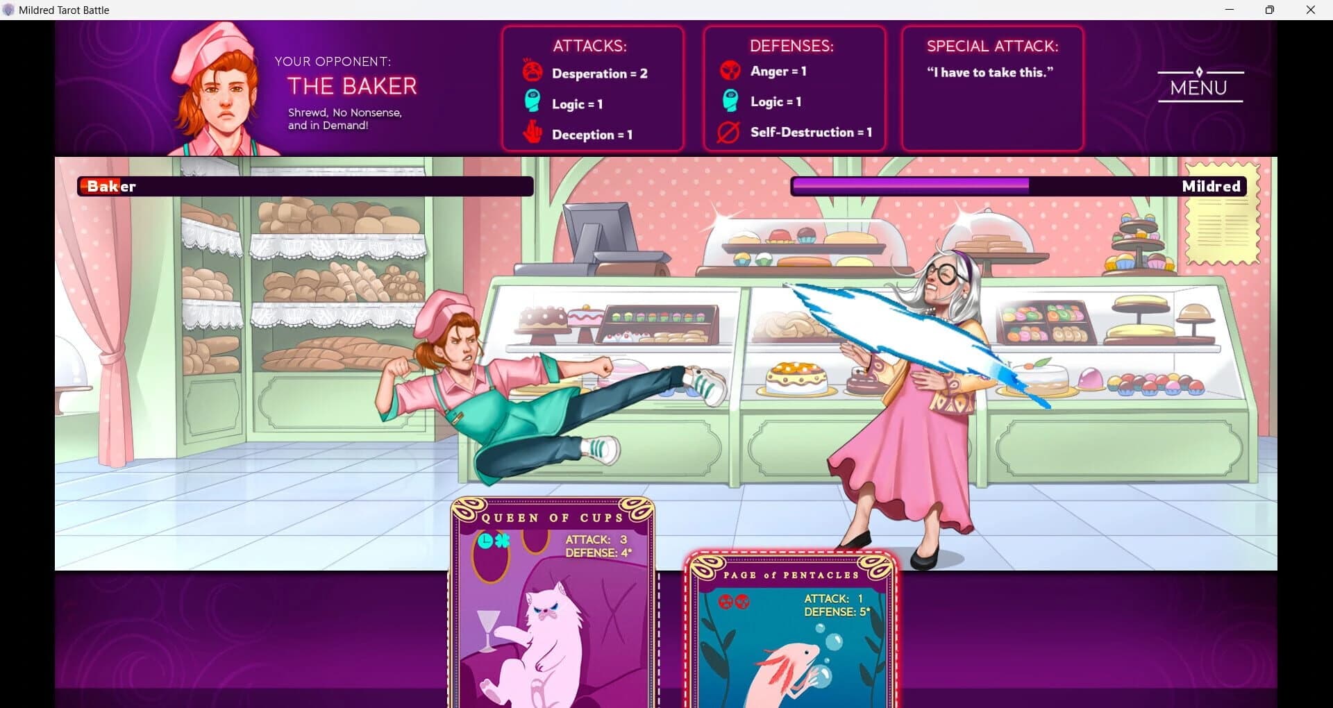 Mildred's Tarot Battle screenshot 2