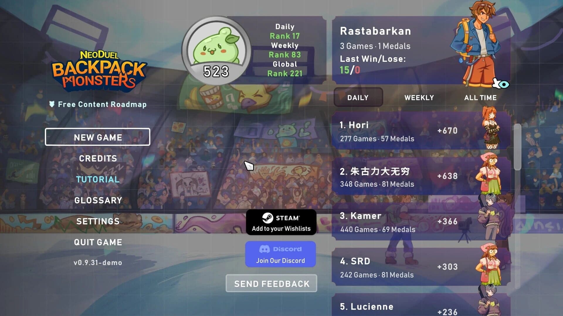 NeoDuel: Backpack Monsters screenshot 3