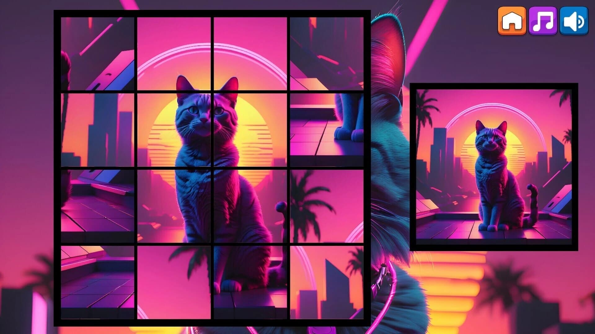 OG Puzzlers: Synthwave Cats screenshot 4