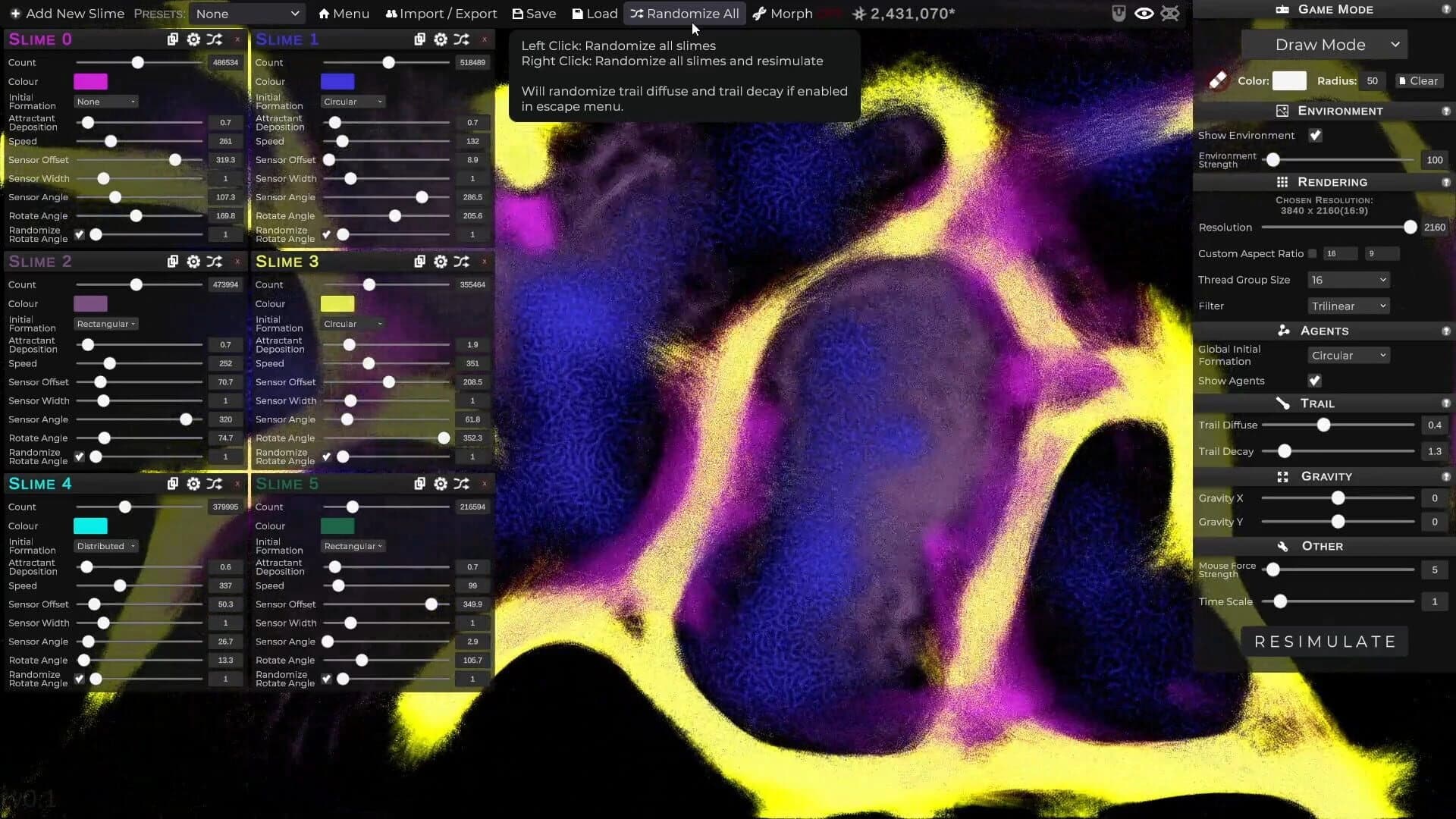 Physarum: Slime Mold Simulator screenshot 4