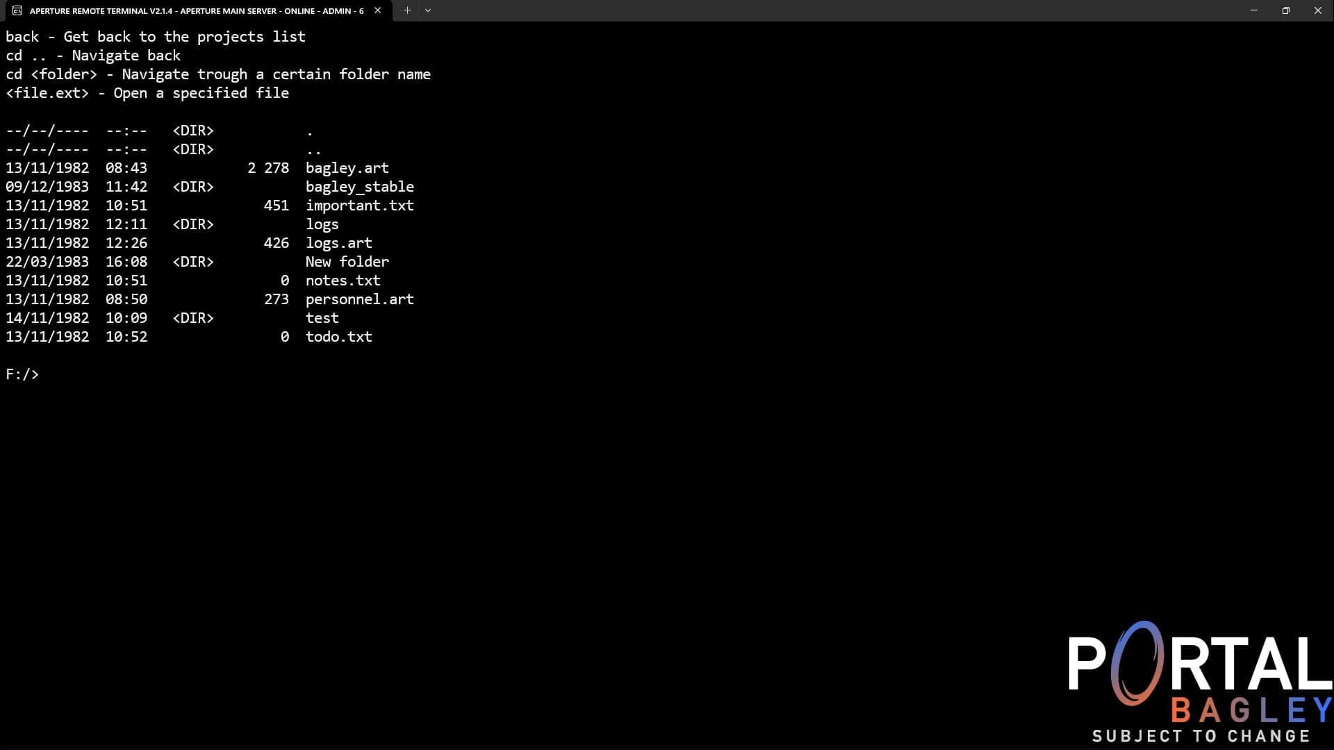 Portal Bagley: Aperture Remote Terminal screenshot 4
