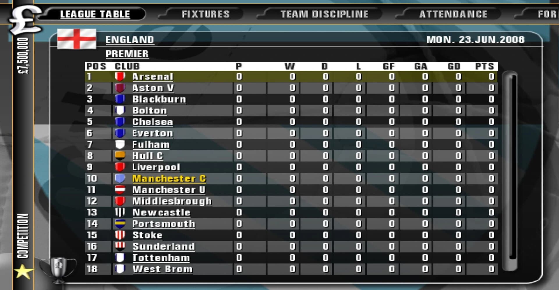 Premier Manager 09 screenshot 1