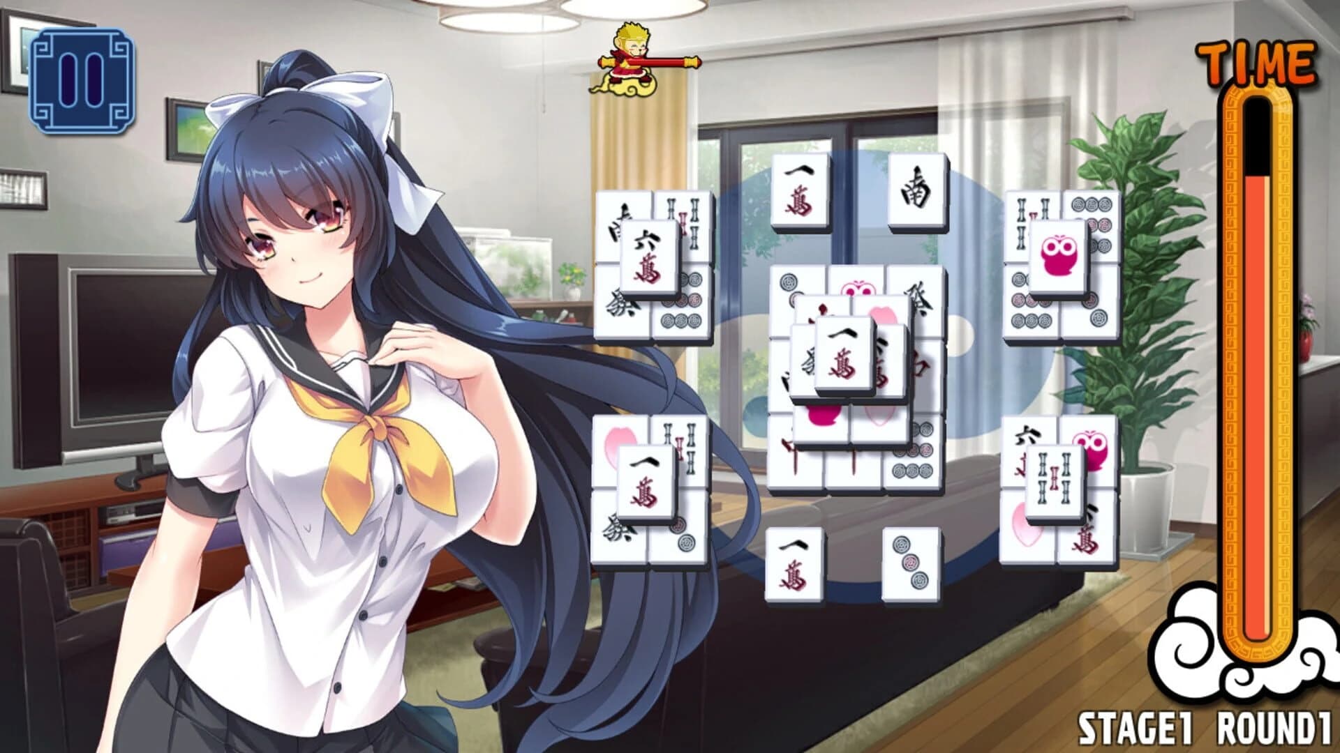 Pretty Girls Mahjong Solitaire: Blue screenshot 2