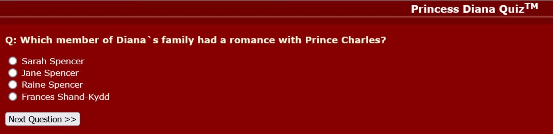 Princess Diana Quiz screenshot 1