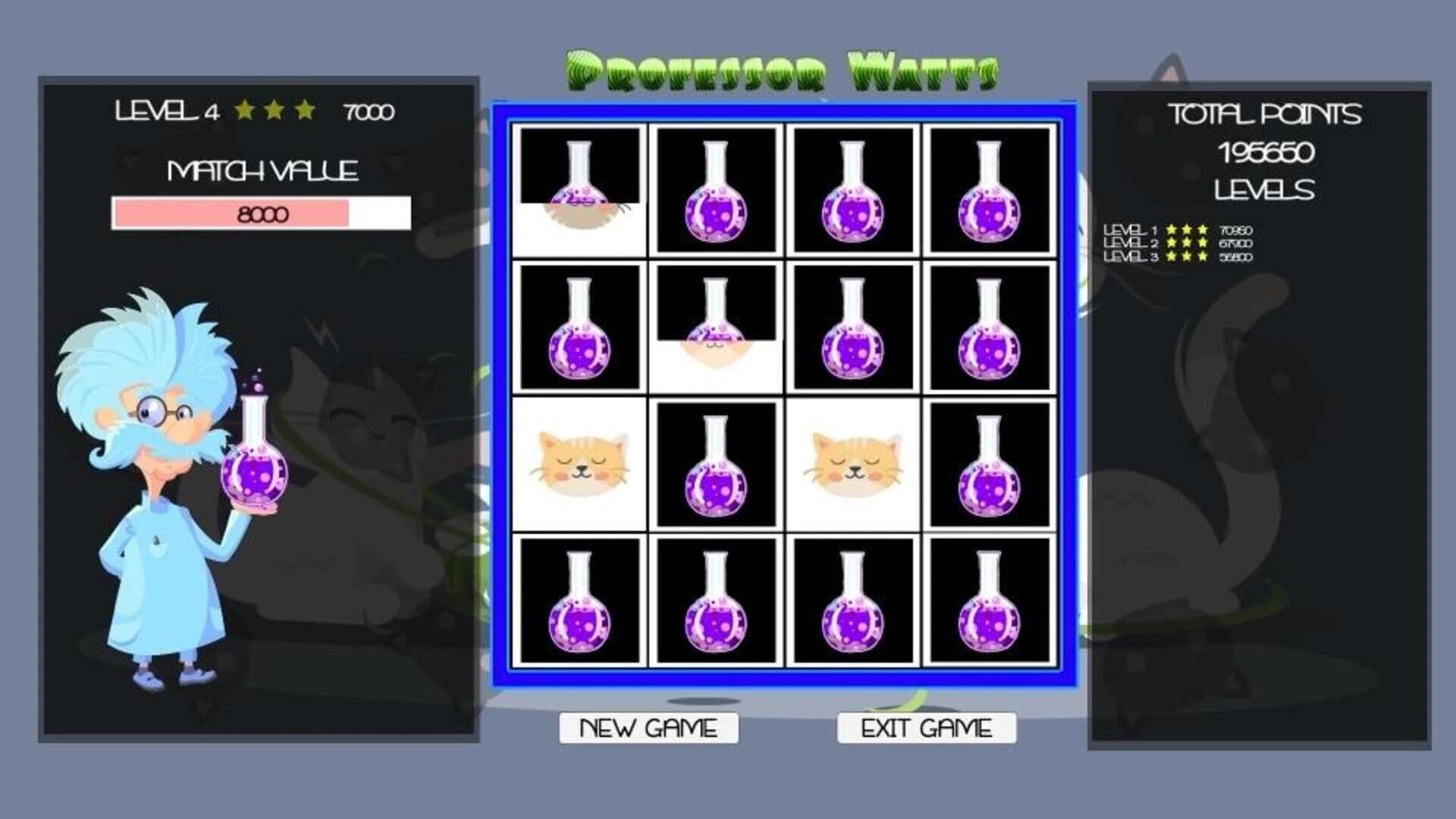 Professor Watts Memory Match: Cats screenshot 5