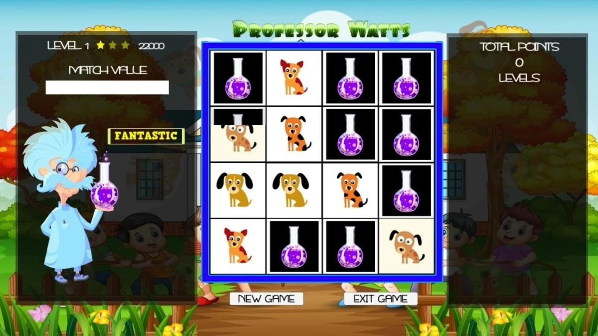 Professor Watts Memory Match: Puppies screenshot 1
