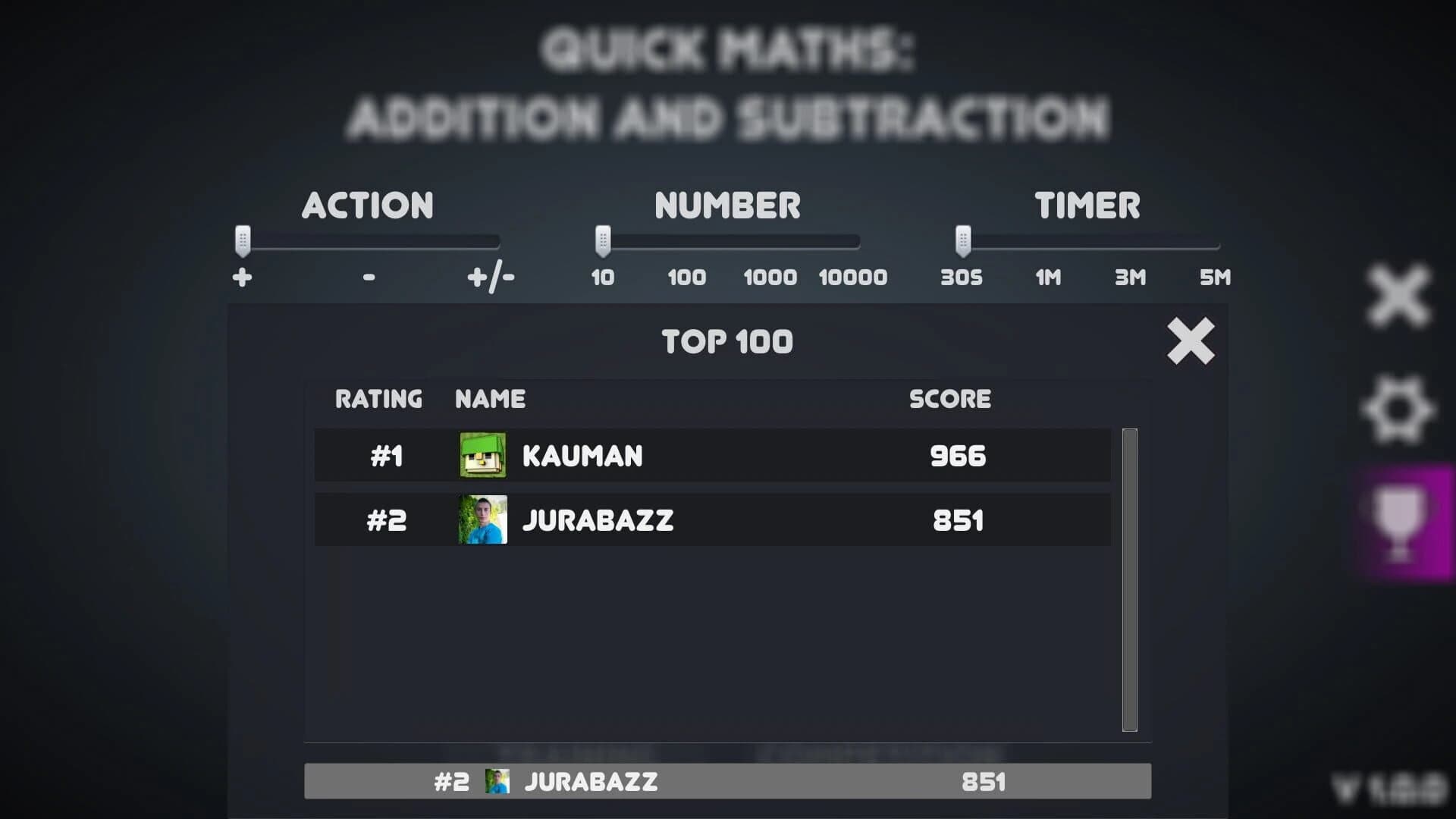 Quick Maths: addition and subtraction screenshot 1