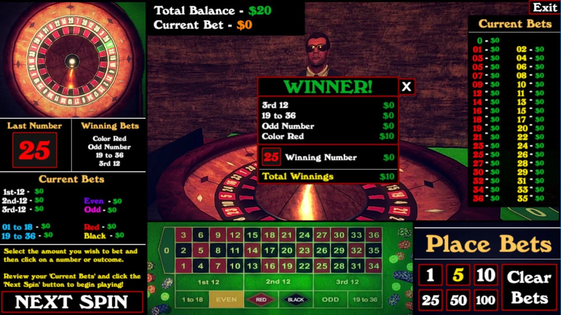 Roulette Simulator screenshot 3