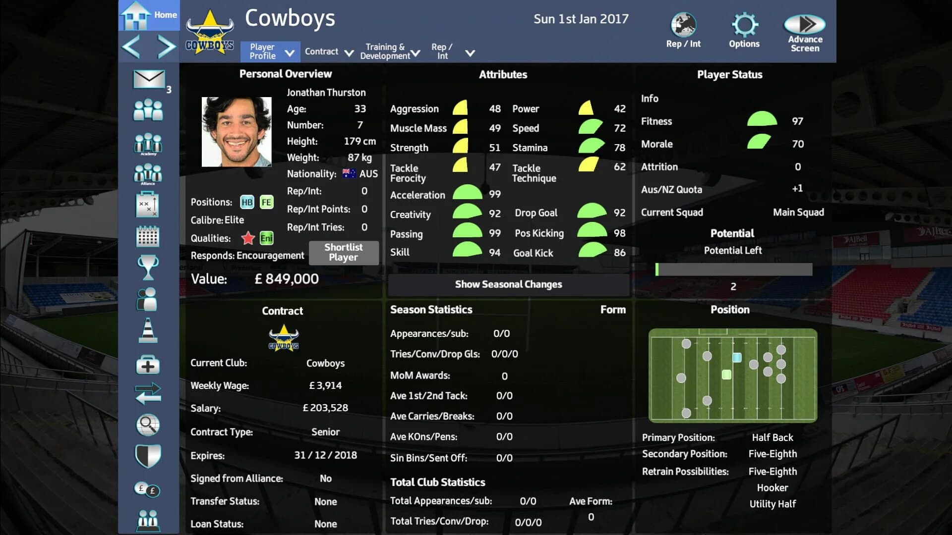 Rugby League Team Manager 2018 screenshot 2