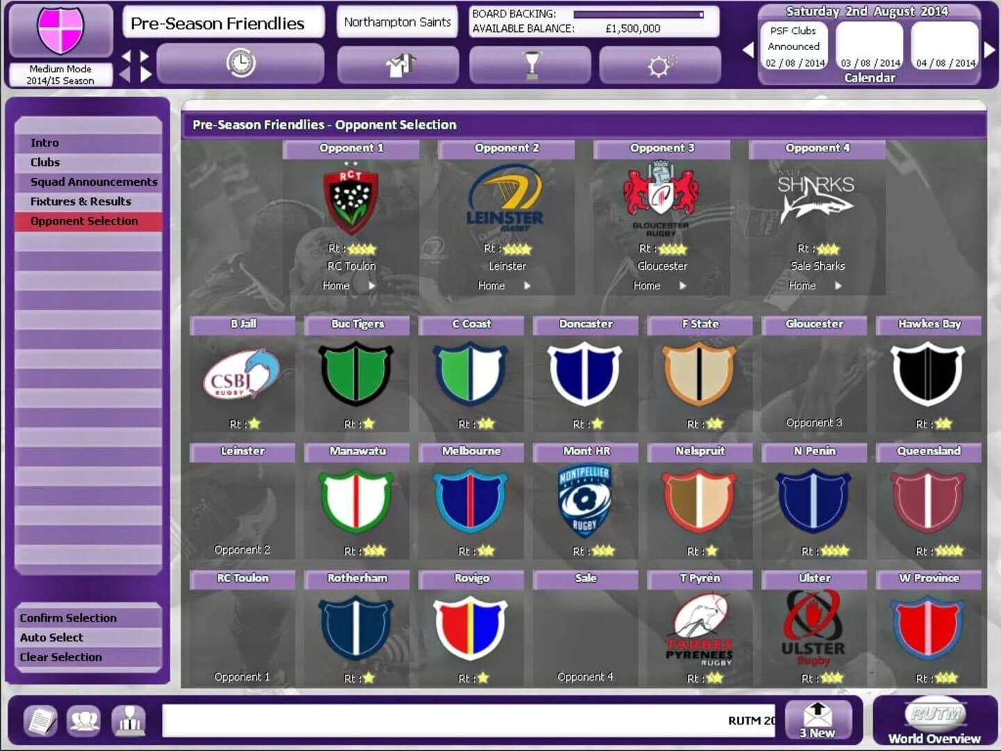 Rugby Union Team Manager 2015 screenshot 3