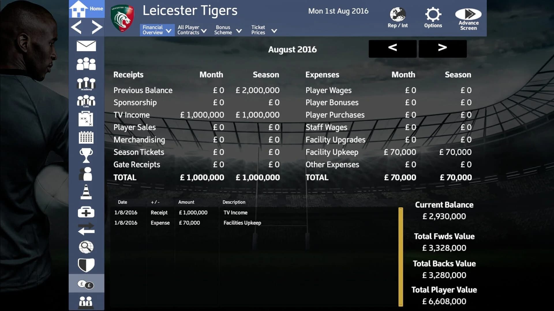 Rugby Union Team Manager 2017 screenshot 5