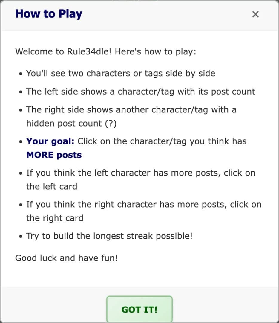 Rule34dle screenshot 2