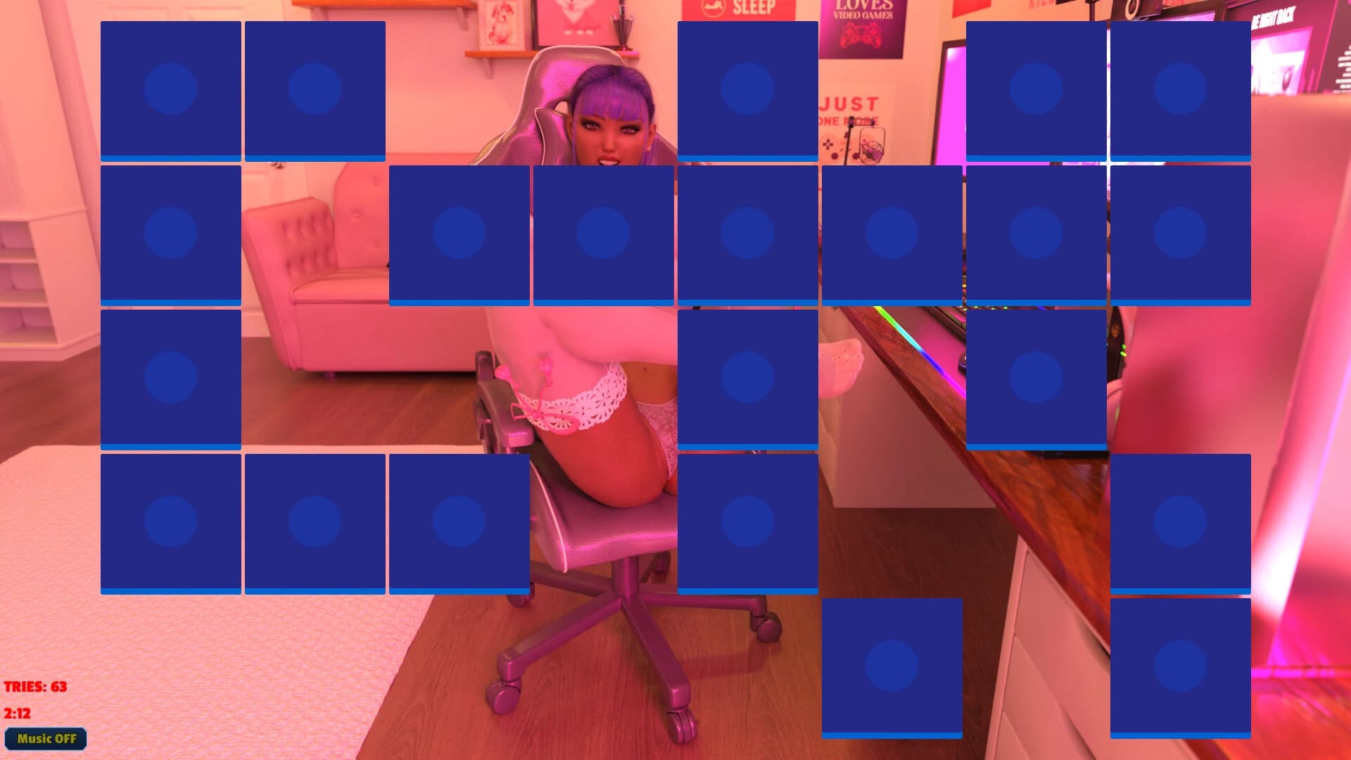 Sexy Memory Puzzle: Gamer Girl screenshot 1