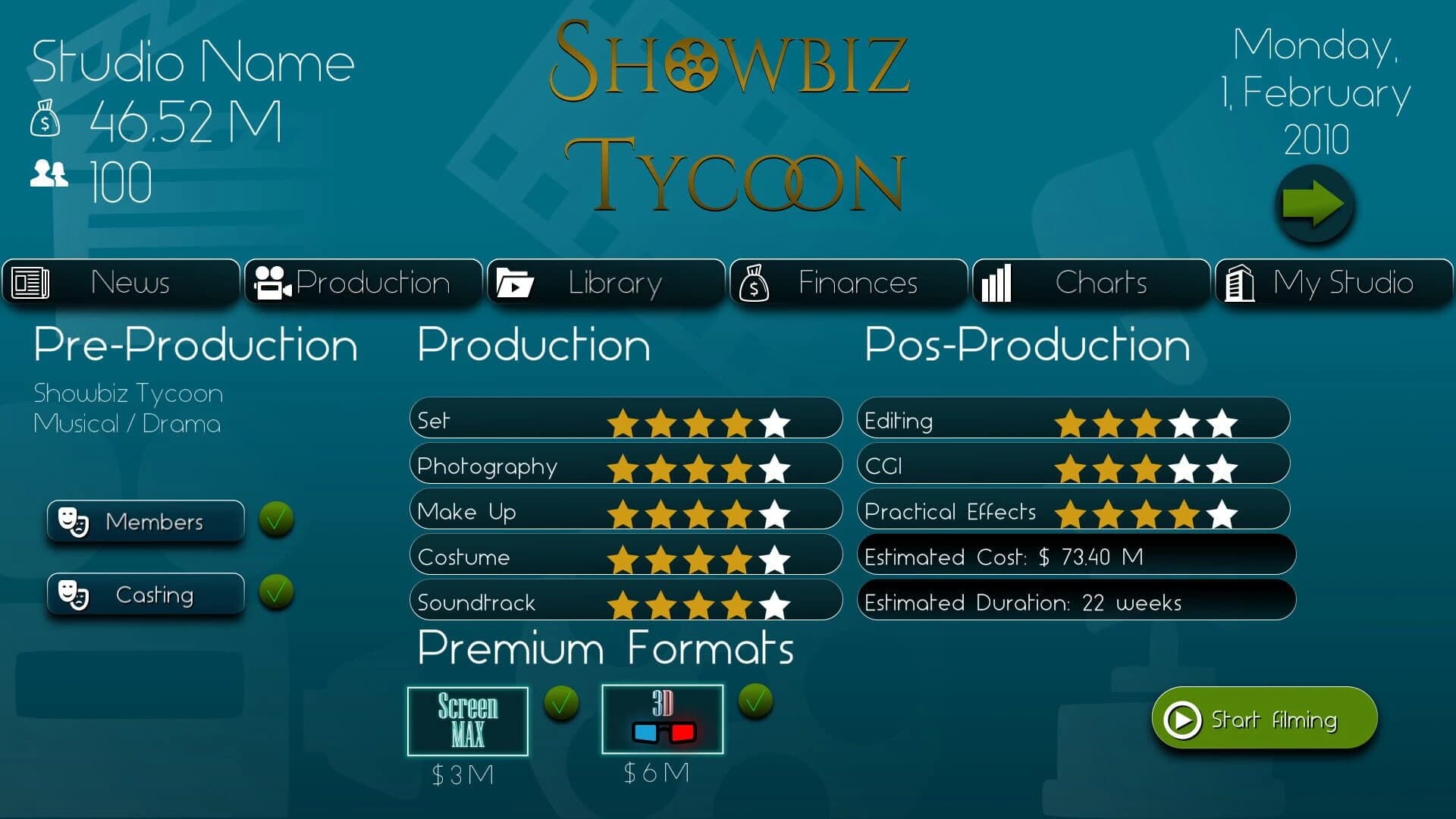 Showbiz Tycoon screenshot 3