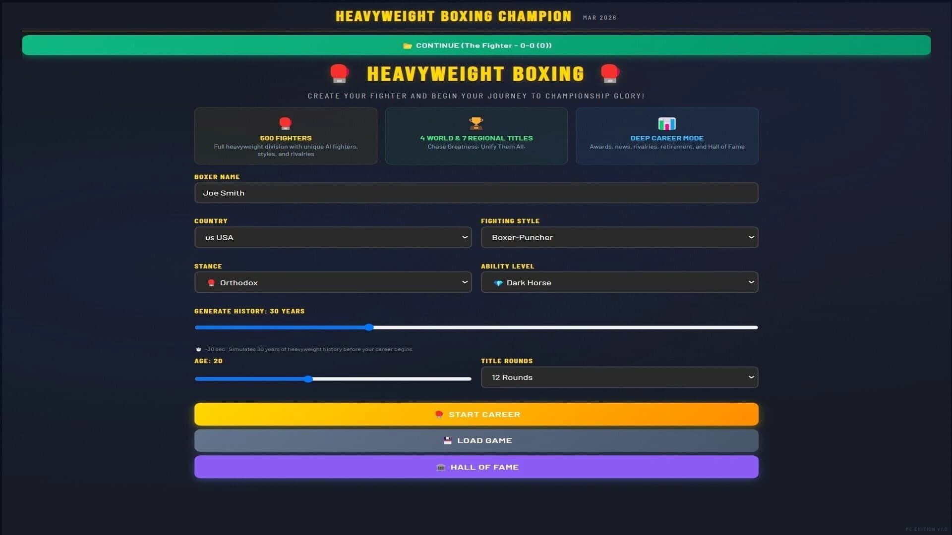 Sim: Heavyweight Boxing Champion screenshot 1