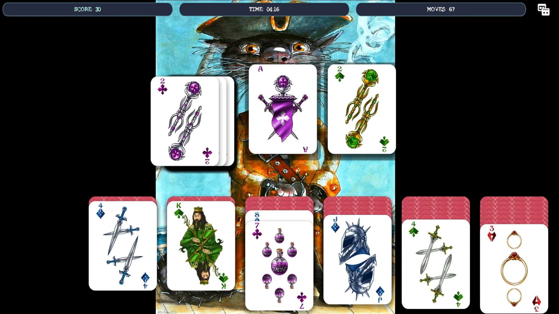 Solitaire - Cat Pirate Portrait screenshot 5