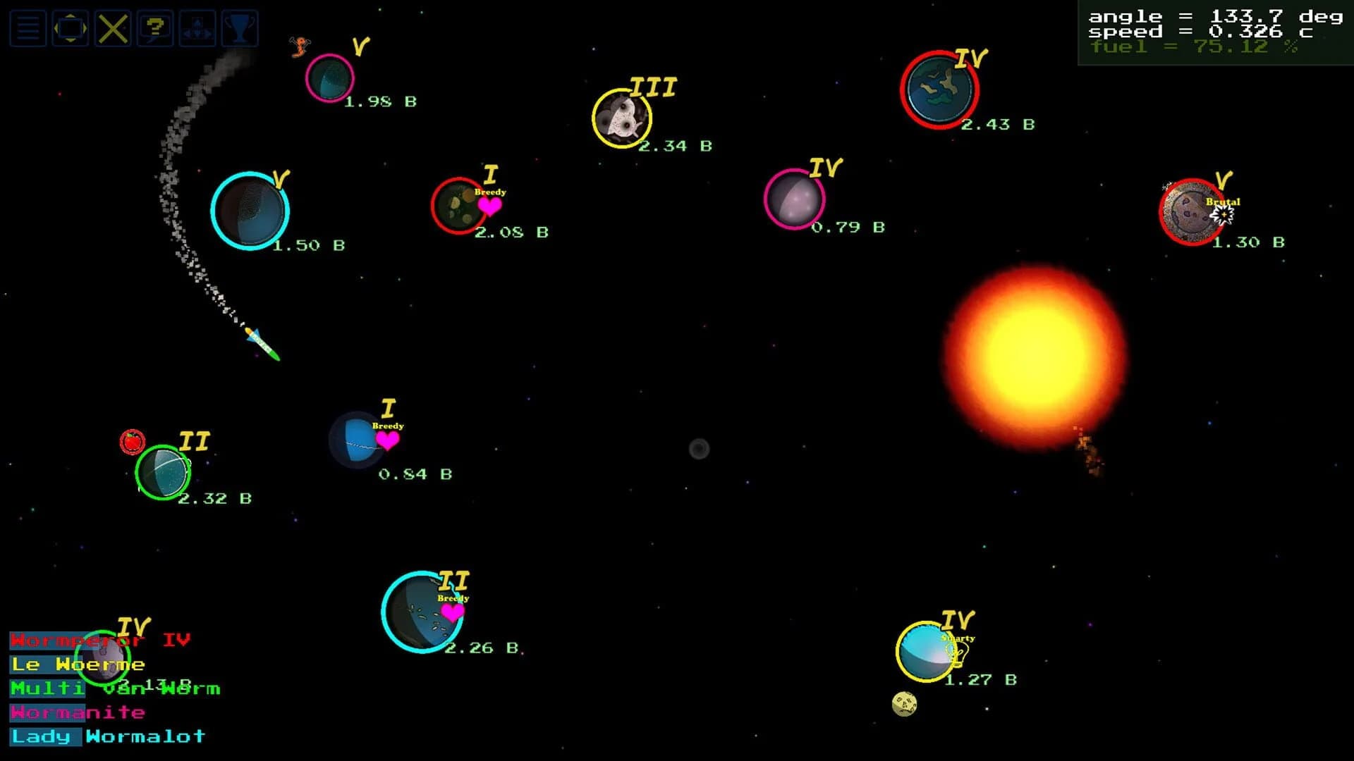 SpaceWorms screenshot 2