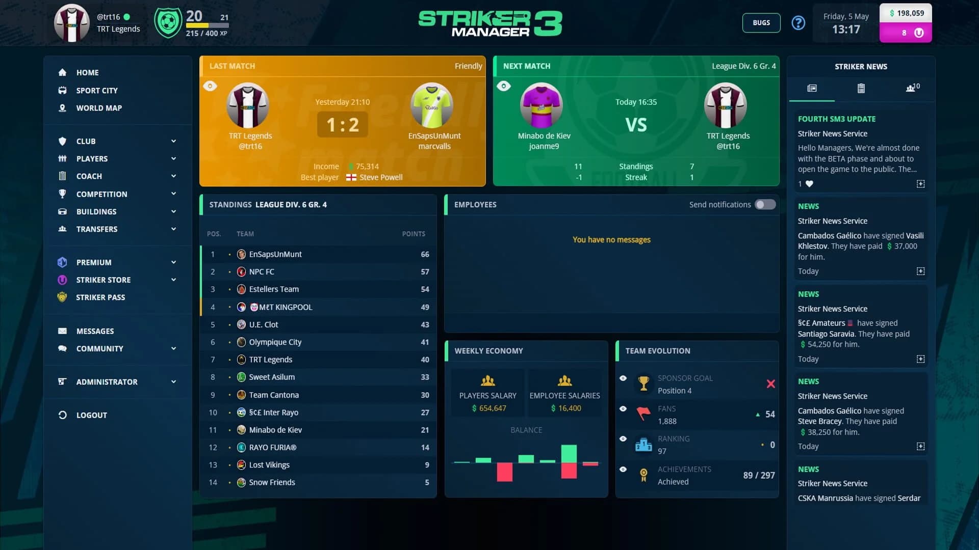 Striker Manager 3 screenshot 1