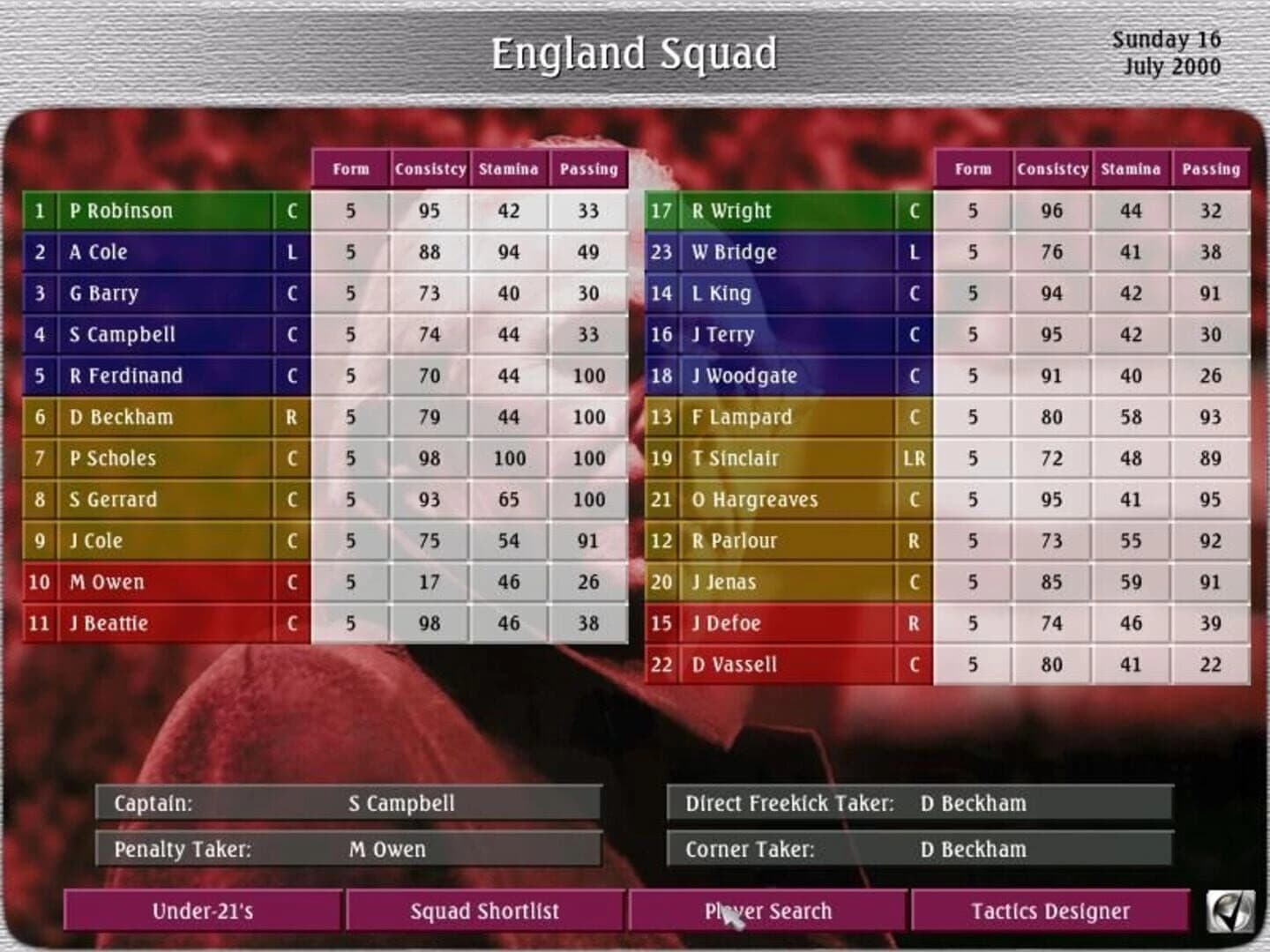 Sven-Göran Eriksson's World Manager screenshot 2