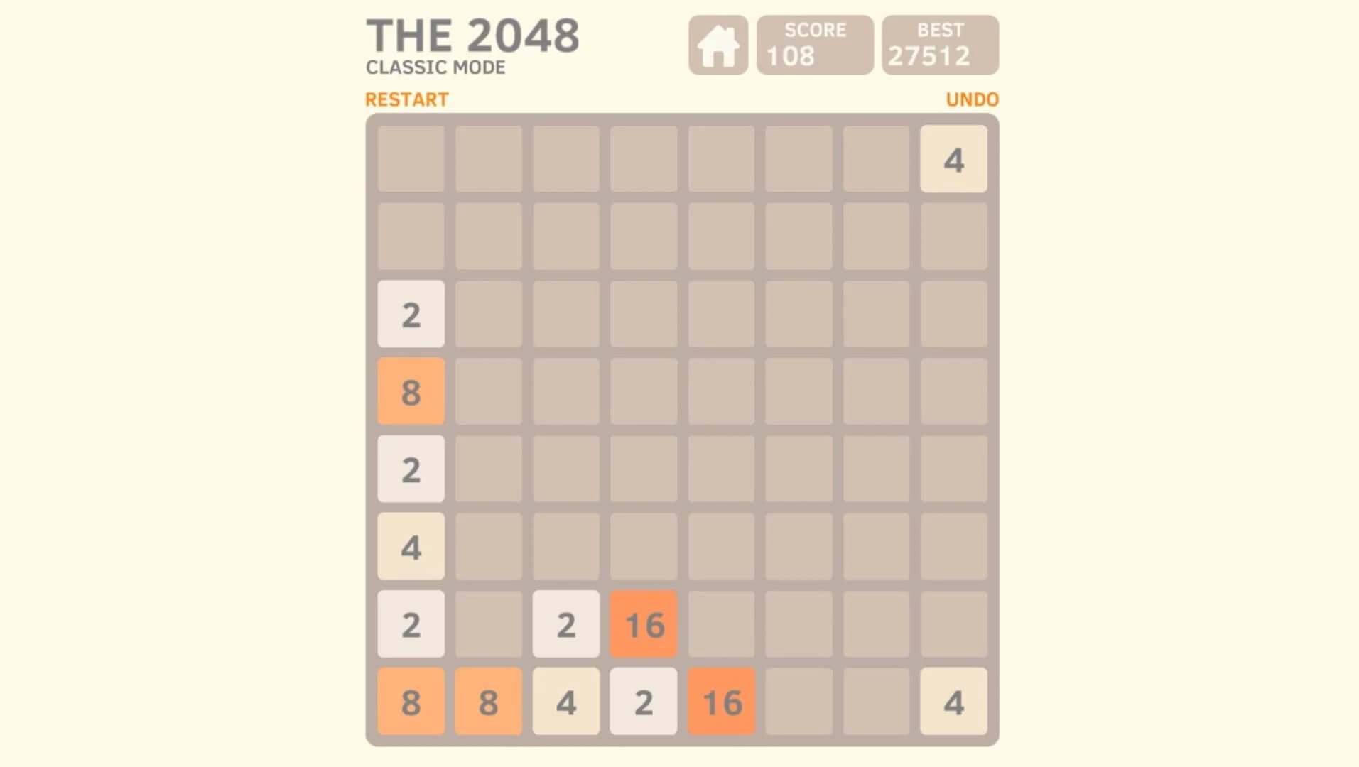 The 2048 screenshot 2