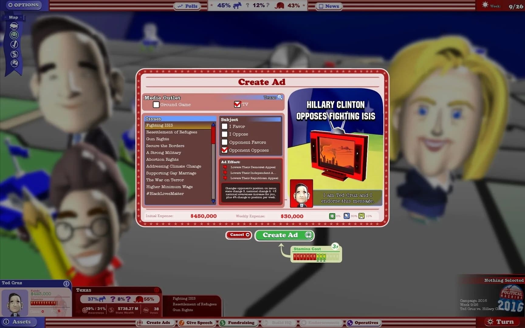 The Political Machine 2016 screenshot 3