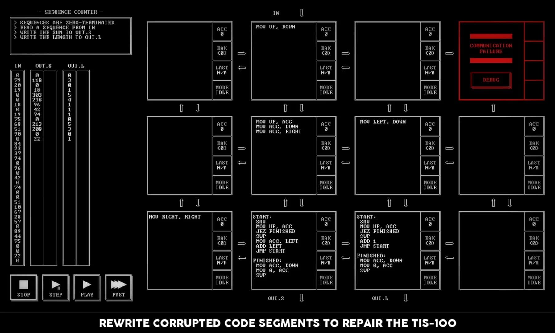 TIS-100 screenshot 2