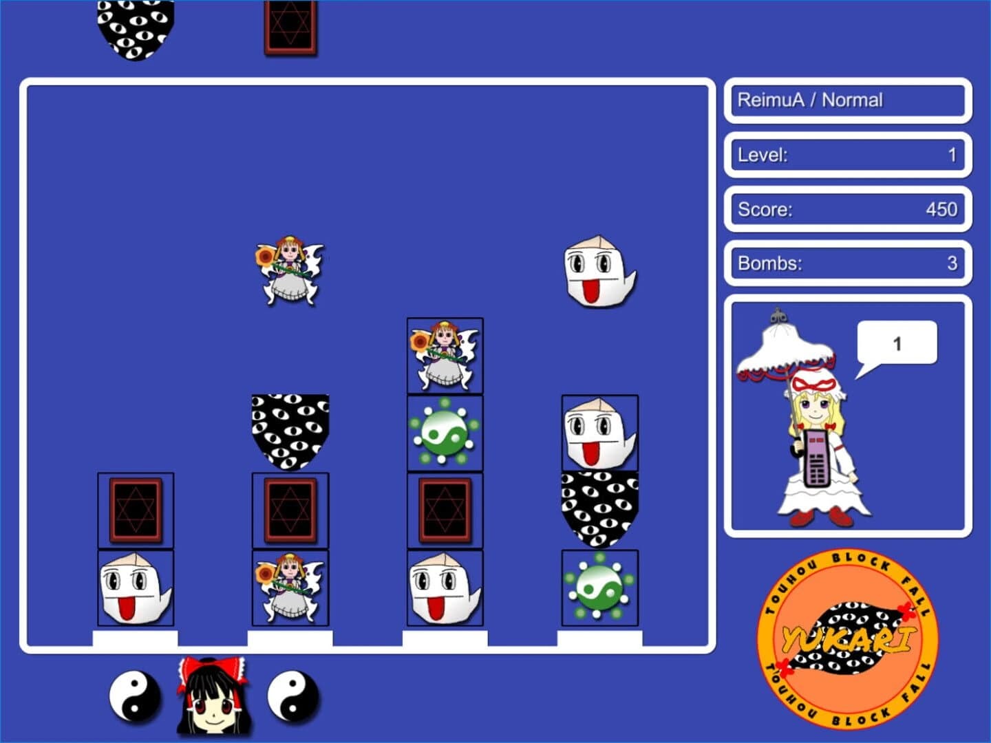 Touhou Block Fall: Yukari screenshot 1