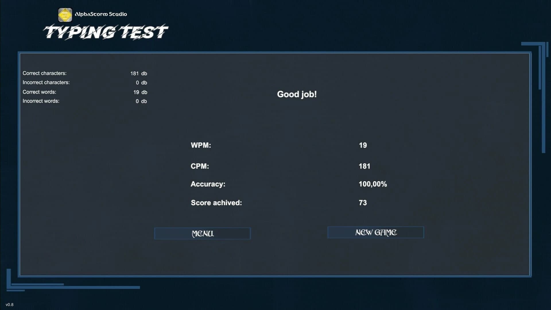 Typing Test screenshot 2