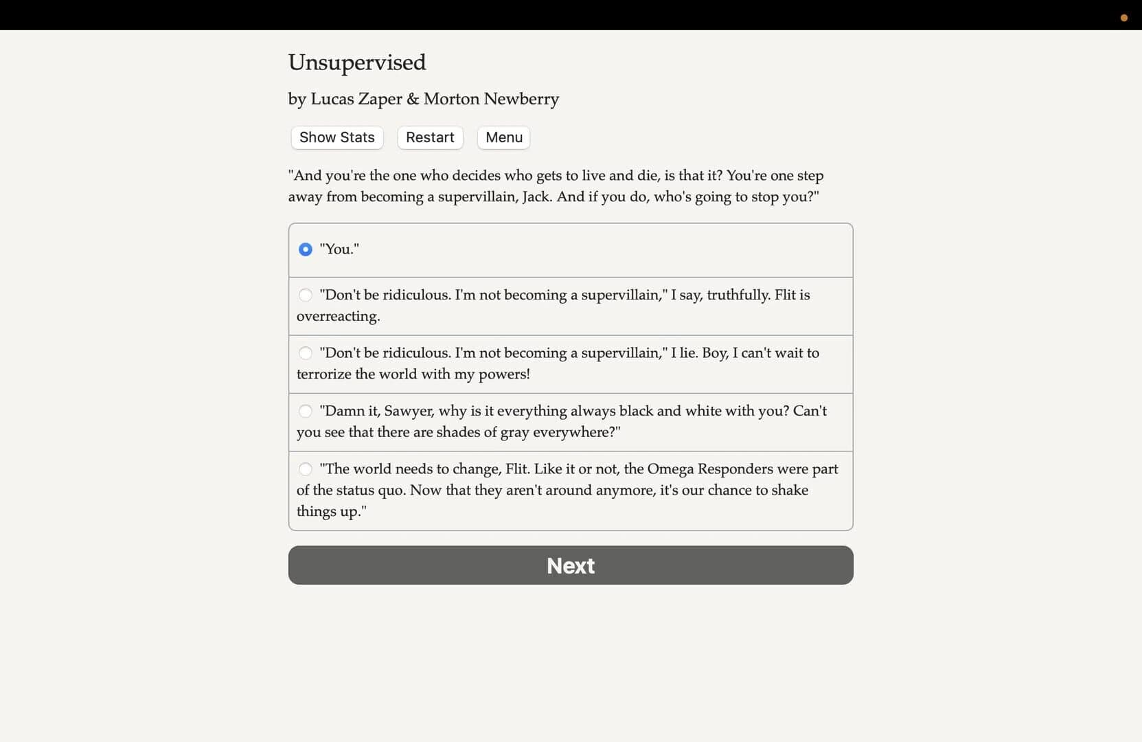 Unsupervised screenshot 1