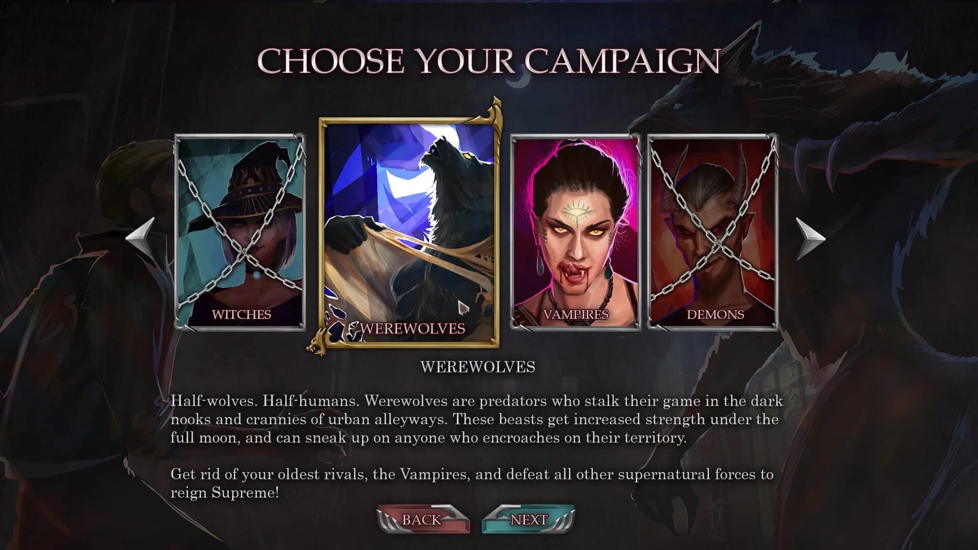 Urban Fantasy: Vampires vs Werewolves screenshot 1