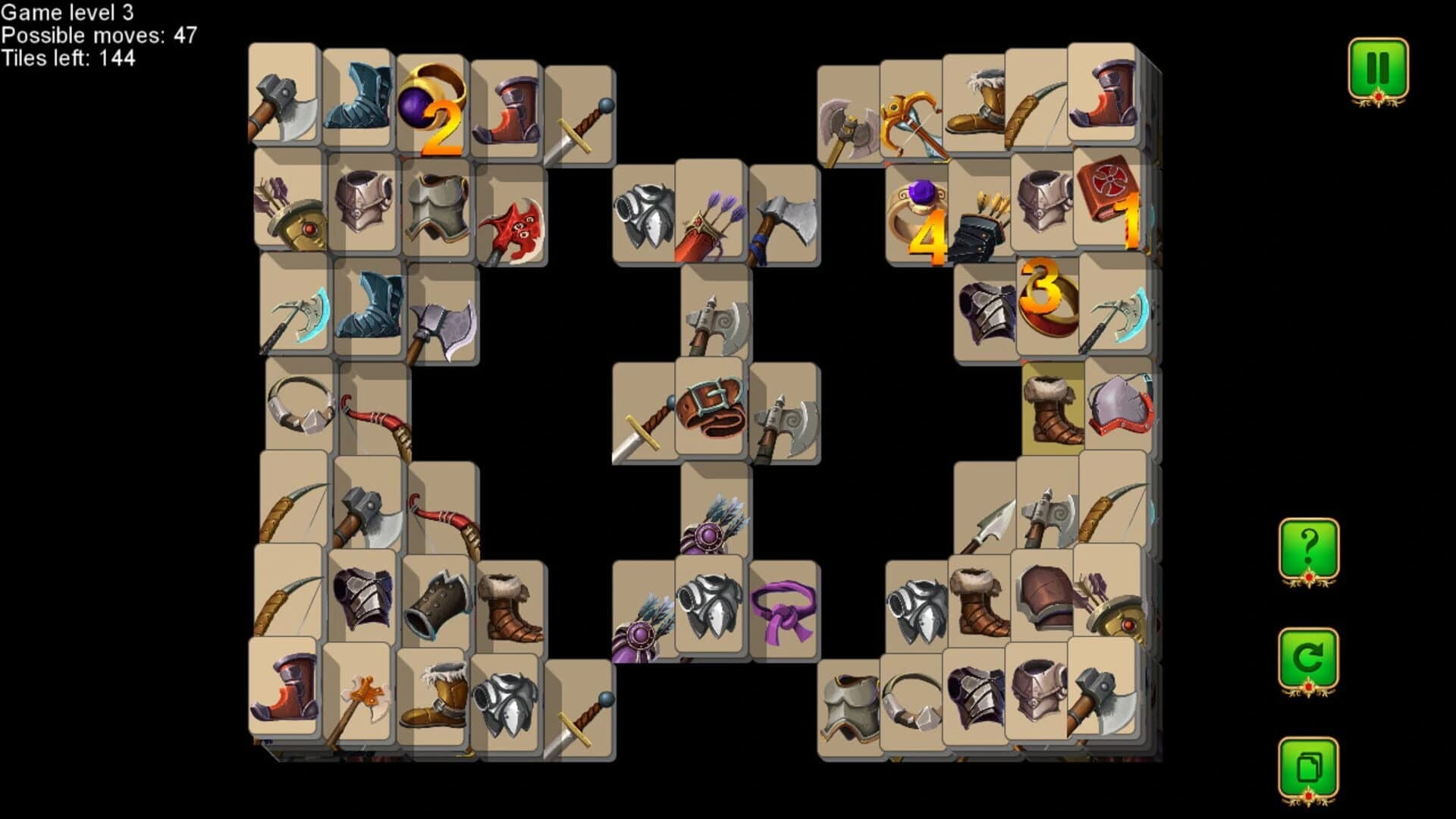 Weapon and Armor: Mahjong screenshot 1