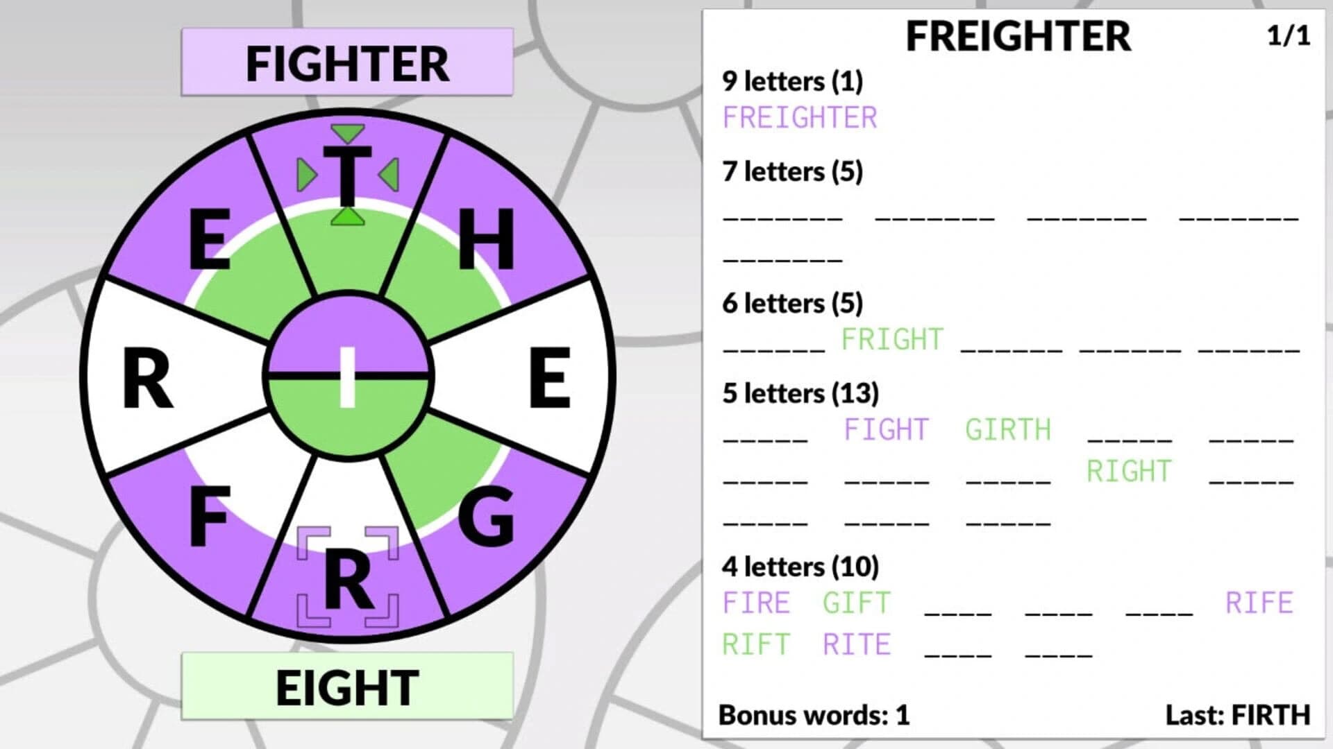 Word Wheel by Powgi screenshot 2