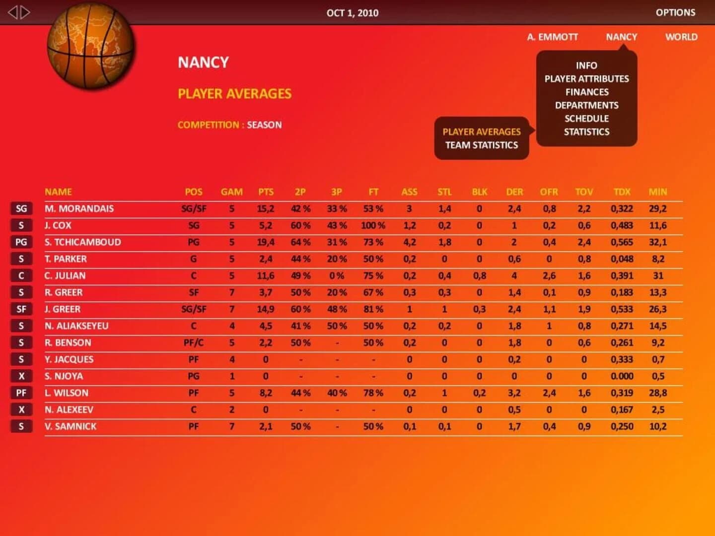 World Basketball Manager 2010 screenshot 2