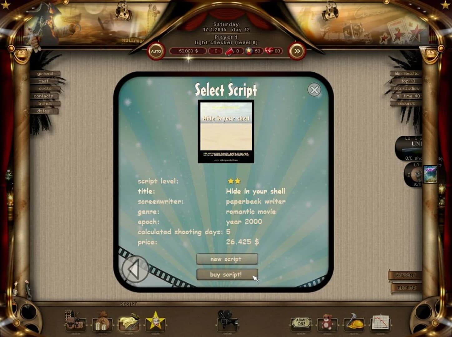 World of Cinema - Movie Tycoon screenshot 5