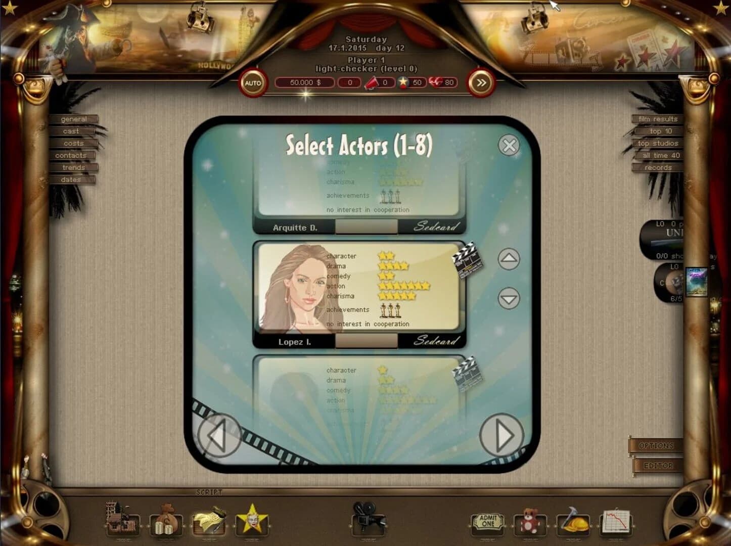 World of Cinema - Movie Tycoon screenshot 2