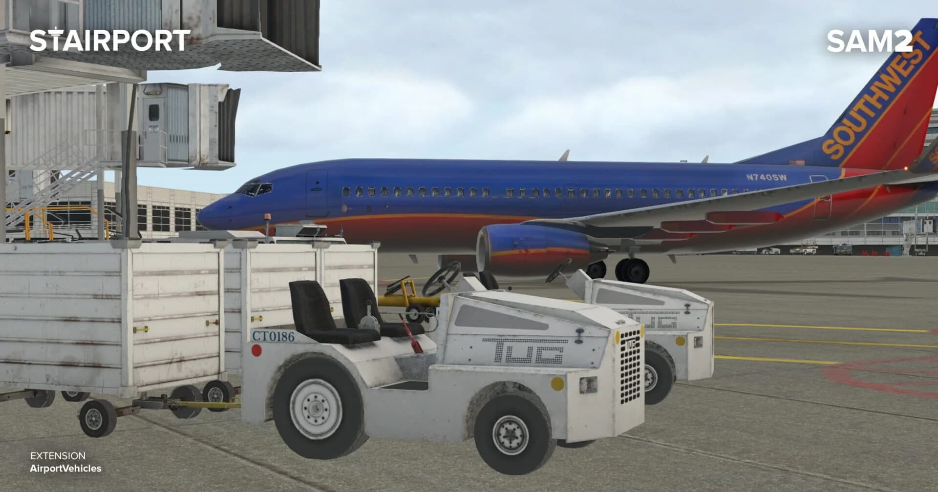 X-Plane 11: SAM Airport Vehicles screenshot 2