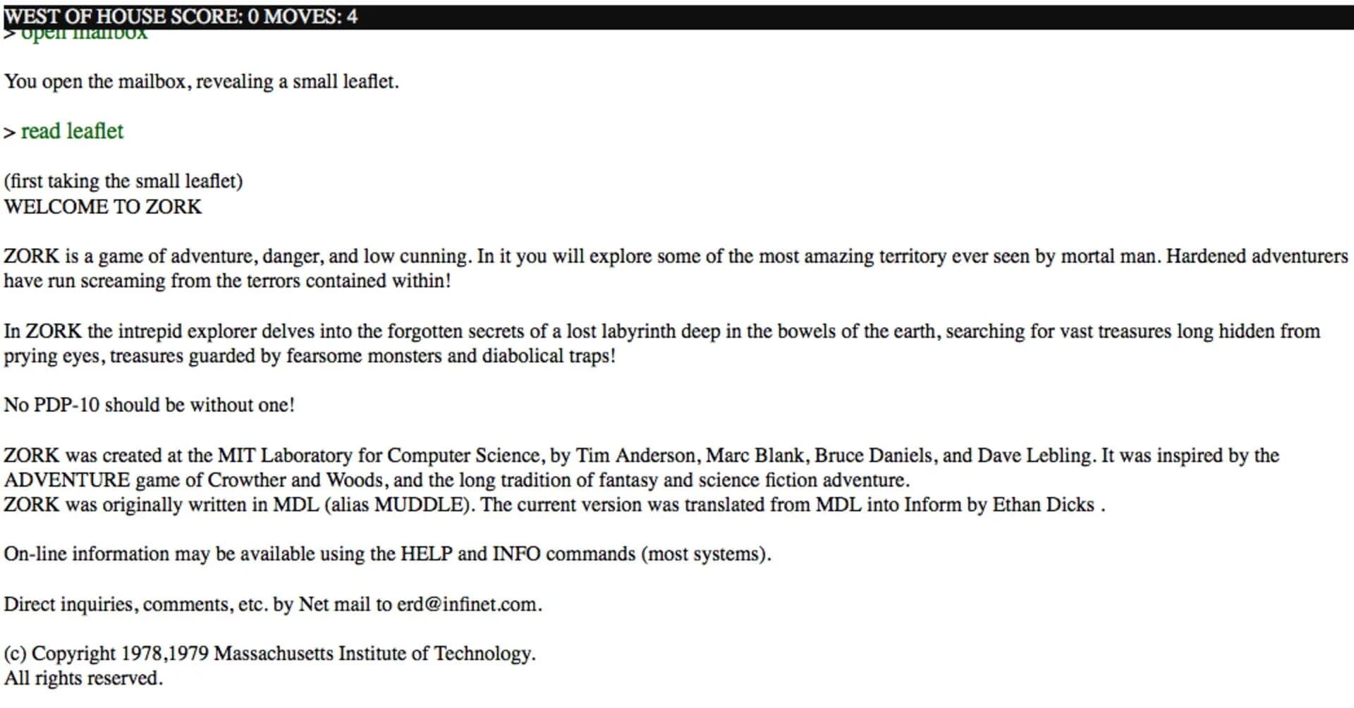 Zork screenshot 2