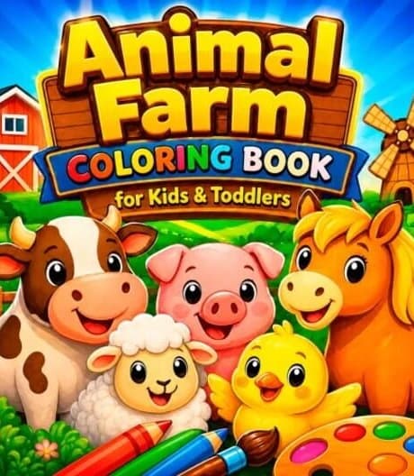Animal Farm Coloring Book for Kids & Toddlers