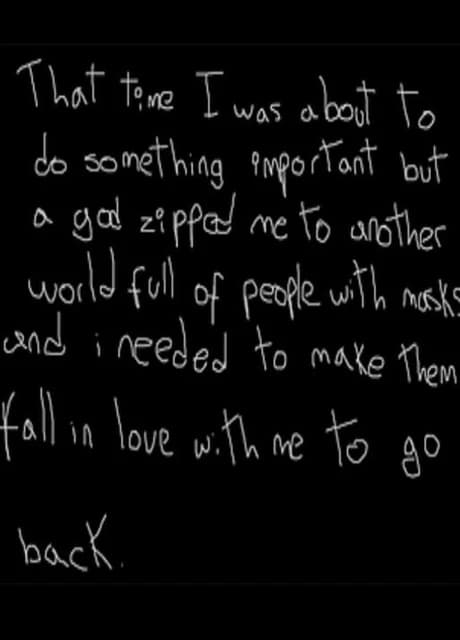 That time I was about to do something important but a god zipped me to another world full of people with masks and I needed to make them fall in love with me to go back